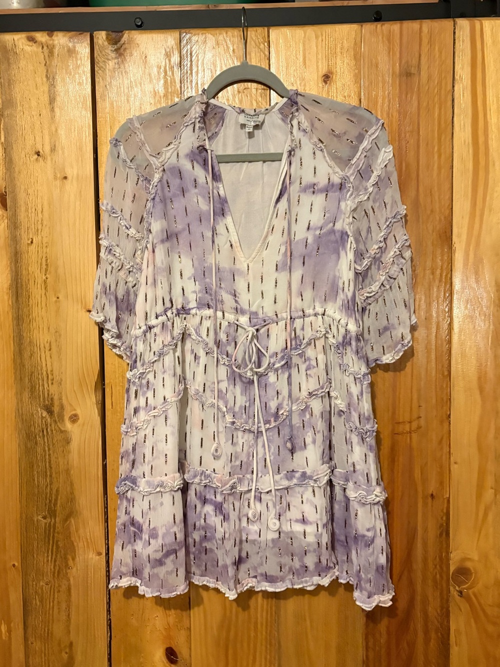 HEMANT & NANDITA Lavender Tie-Dye Mini Dress